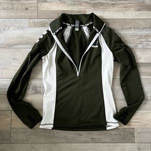 VS PINK Ultimate Green Athletic Half Zip